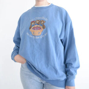 Vintage M&C Sportswear Blue wTeddy Bears Grandma Grandkids Crewneck  Sweater XL